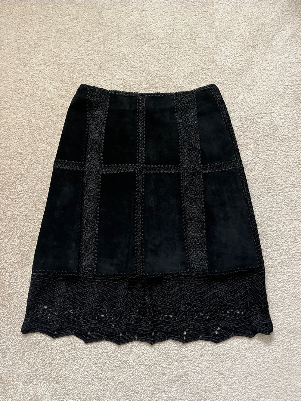 Danier Leather Suede Mini Skirt Black Style 9259 | Size 0